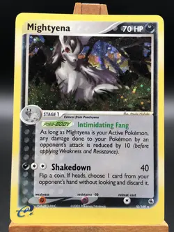 2003 Pokemon EX Ruby & Sapphire Mightyena Holo Rare English 10/109 EXC-LP - Image 1