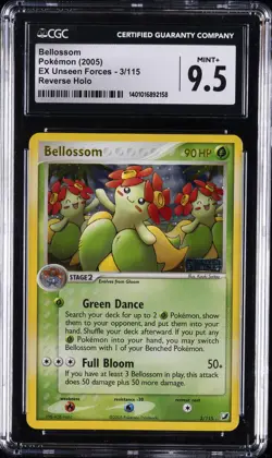 2005 POKEMON EX UNSEEN FORCES #3 BELLOSSOM-REVERSE FOIL CGC 9.5 - Image 1
