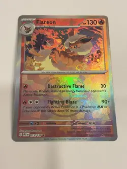Pokemon TCG Prismatic Evolutions Flareon 013/131 Master ball Reverse Holo NM - Image 1