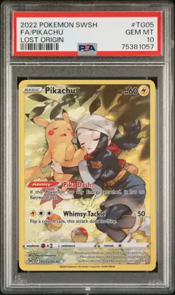 2022 Pokemon SWSH #TG05 FA/PIKACHU Lost Origin PSA 10 GEM MINT - Image 1