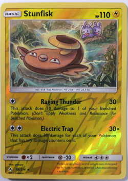 POKEMON STUNFISK 56/214 UNBROKEN BONDS RARE REVERSE HOLO NEAR MINT - Image 1