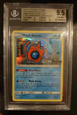 Pokemon Wash Rotom Ultra Prism STAFF STAMPED #SM94 BGS 9.5 - Image 1