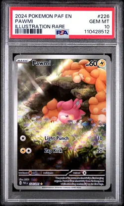 Pokemon TCG Pawmi 226/091 Paldean Fates Illustration Rare PSA 10 - Image 1