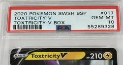 PSA 10 Gem Mint Pokemon Toxtricity V SWSH017 Toxtricity V Box SWSH BSP 2020 Grad - Image 2