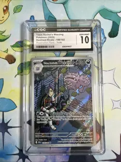 CGC 10 - Team Rocket's Weezing 199/182 Illustration Rare Pokemon Destined Rivals - Image 1