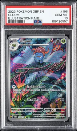 2023 POKEMON OBF EN-OBSIDIAN FLAMES ILLUSTRATION RARE #198 GLOOM PSA 10 - Image 1