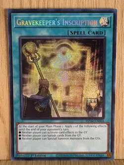 Yugioh Gravekeeper’s Inscription PHHY-EN000 Secret Rare 1st Ed NM - Image 1