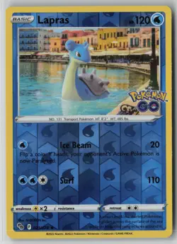 Lapras 023/078 Pokemon GO TCG Reverse Holo Rare Card 2022 (Near Mint) NM 1 - Image 1