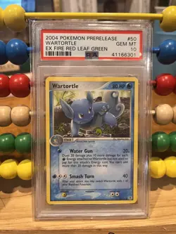 PSA 10 GEM MINT Wartortle 50/112 PRERELEASE EX FRLG Rare PROMO Pokemon Card - Image 1