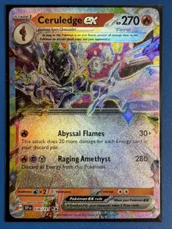 Ceruledge EX 036/191 Double Rare Pokemon TCG Surging Sparks NM + Card Saver - Image 1