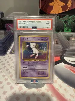 Pokemon Mew TCG Japanese Fossil Holographic Rare Card PSA 9 - Image 1