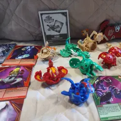 Bakugan Battle Brawlers Lot of 14 With Case,17 Cards & 13 Metallic,2 Guides NICE - Image 2
