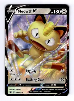 Meowth V - SWSH004 SWSH: Sword & Shield Promo Cards #SWSH4 Promo Holo NM Pokemon - Image 1