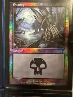MTG: 4x Swamp Foil Lands Set Some 7th Edition Magic The Gathering - Excellent - Image 3
