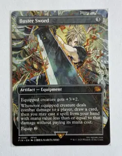 Buster Sword (Final Fantasy) - Borderless - NM Pack Fresh MTG - Image 1