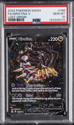 2022 POKEMON SWORD & SHIELD LOST ORIGIN #186 FULL ART/GIRATINA V PSA 10 - Image 1