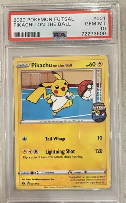 Pikachu on the Ball - (Pokemon Futsal) 001/005# Psa 10 - Image 1