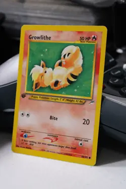 Growlithe 68/105 LP 1st Edition Neo Destiny Common Pokemon TCG 2000 - Image 1