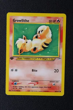 Growlithe 68/105 LP 1st Edition Neo Destiny Common Pokemon TCG 2000 - Image 2