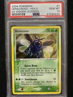 2004 Pokemon EX Hidden Legends Heracross Holo 7/101 PSA 10 Gem Mint - Image 1