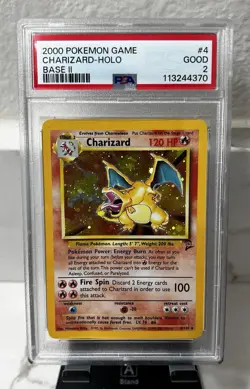 2000 POKEMON BASE SET 2 #4 CHARIZARD-HOLO PSA 2 - Image 1