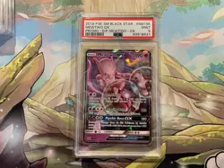 Pokemon Sun & Moon Black Star Promo SM196 Detective Pikachu Mewtwo GX PSA 9 Mint - Image 1
