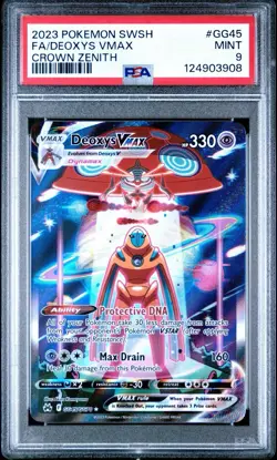 2023 POKEMON SWORD AND SHIELD CROWN ZENITH FULL ART DEOXYS VMAX GG45 PSA 9 - Image 2