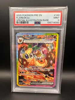 2025 POKEMON PRE EN-PRISMATIC EVOLUTIONS #146 FLAREON EX PSA 9 - Image 1