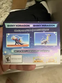 Pokemon Scarlet And Violet Serial Codes Shiny Koraidon or Miraidon UNSCRATCHED! - Image 1