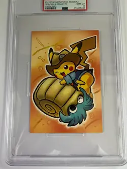 PSA 10 POKEMON FOSSIL MUSEUM POSTCARD PIKACHU & OMANYTE POP7 - Image 3
