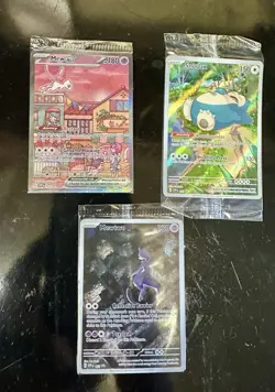 Pokemon 151 Mew Ex 53, Mewtwo 52, Snorlax 51 UPC Alternate Art Promos SEALED - Image 1