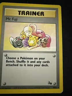 Pokemon TCG Mr. Fuji 58/62 Fossil Trainer Card Base Set Original Card 1999 - Image 2