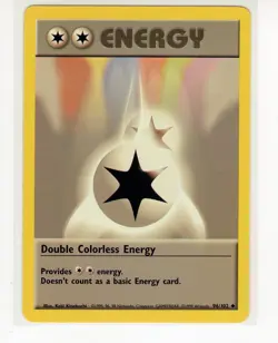 1x Double Colorless Energy Base Set 96/102 Pokemon Card (Ref:DW) - Image 1