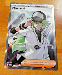 POKEMON FOUDRE NOIRE CARD HOLO CARTE Plan de N FA 163/086 BLK FR EV10.5 FR NM - Image 1