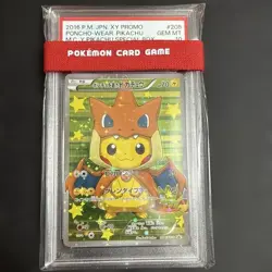 2016 Pokemon XY Promo Poncho Pikachu Mega Charizard Y 208/XY-P PSA 10 From Japan - Image 1