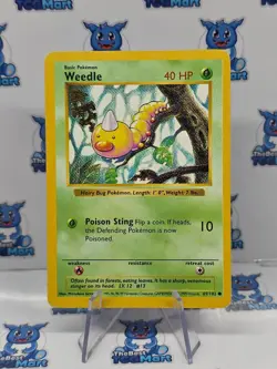 Pokemon Shadowless Base Set Weedle 69/102 - MP - Image 1