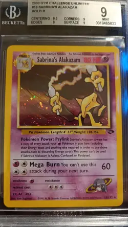 Pokemon Sabrina's Alakazam 16/132 Gym Challenge - BGS 9 Holo ENG Mint - Image 1