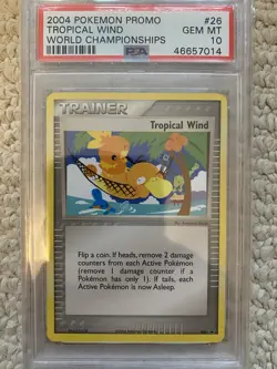 Pokemon PSA 10 GEM MINT 2004 Tropical Wind World Championship Card Black Star 26 - Image 1