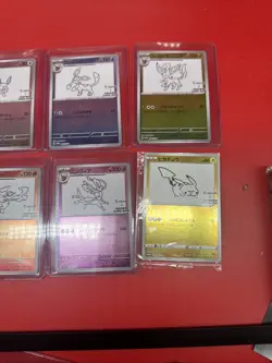 Yu Nagaba X Pokemon Eevee complete set of nine Japanese Pokemon Card 2023 + Pika - Image 3