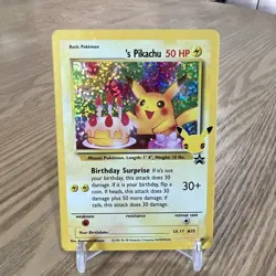Pokemon Birthday Pikachu #24 Holo Black Star Promo Card Celebrations - Image 1