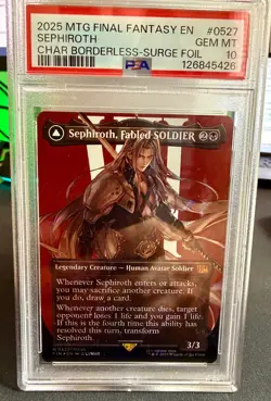 Sephiroth, Fabled Soldier PSA 10 Borderless, Surge Foil, #527 MTG Final Fantasy - Image 1
