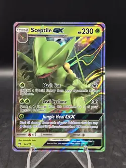 Pokemon TCG Sceptile GX 22/214 Sun & Moon Lost Thunder Ultra Rare NM - Image 1