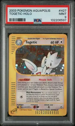 2003 POKEMON AQUAPOLIS #H27 TOGETIC-HOLO PSA 9 - Image 1
