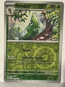 Metapod Reverse Holo 011/165 SV: Scarlet & Violet 151 NM Pokemon Fast Ship - Image 1