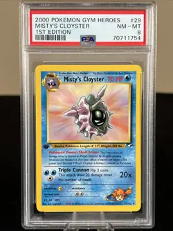 2000 POKEMON GYM HEROES 1ST EDITION #29 MISTY'S CLOYSTER PSA 8 - Image 1