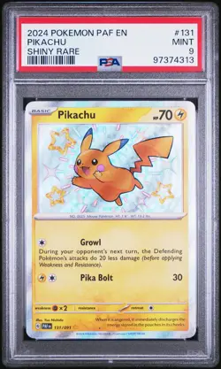 2024 POKEMON PAF EN-PALDEAN FATES SHINY RARE #131 PIKACHU PSA 9 - Image 1