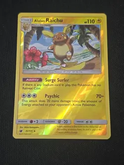 Alolan Raichu 31/111 Sm-Crimson Invasion Reverse Holo Rare Pokemon TCG LP - Image 1