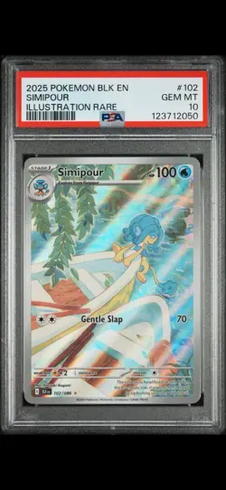 2025 Pokemon Simipour 102/086 Black Bolt Illustration Rare PSA 10! - Image 1