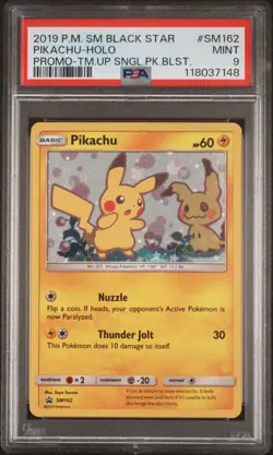 2019 POKEMON SM BLACK STAR PROMO TEAM UP SINGLE PACK BLISTERS PIKACHU-HOLO PSA 9 - Image 1