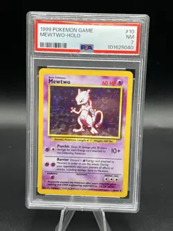 1999 Pokemon TCG Mewtwo Base Set Holo Unlimited Rare Card 10/102 PSA 7 - Image 1